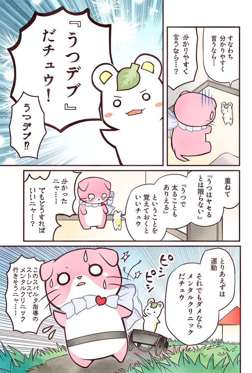 うつネコとハムスター「うつ病と体重」